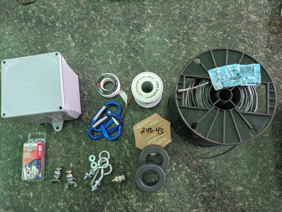Parts and components for 80M OCFD balun construction